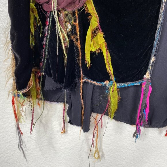 Giselle Shepatin Womens Velvet Art to Wear Rosettes Lagenlook Eclectic Vest Sz S - Picture 8 of 14